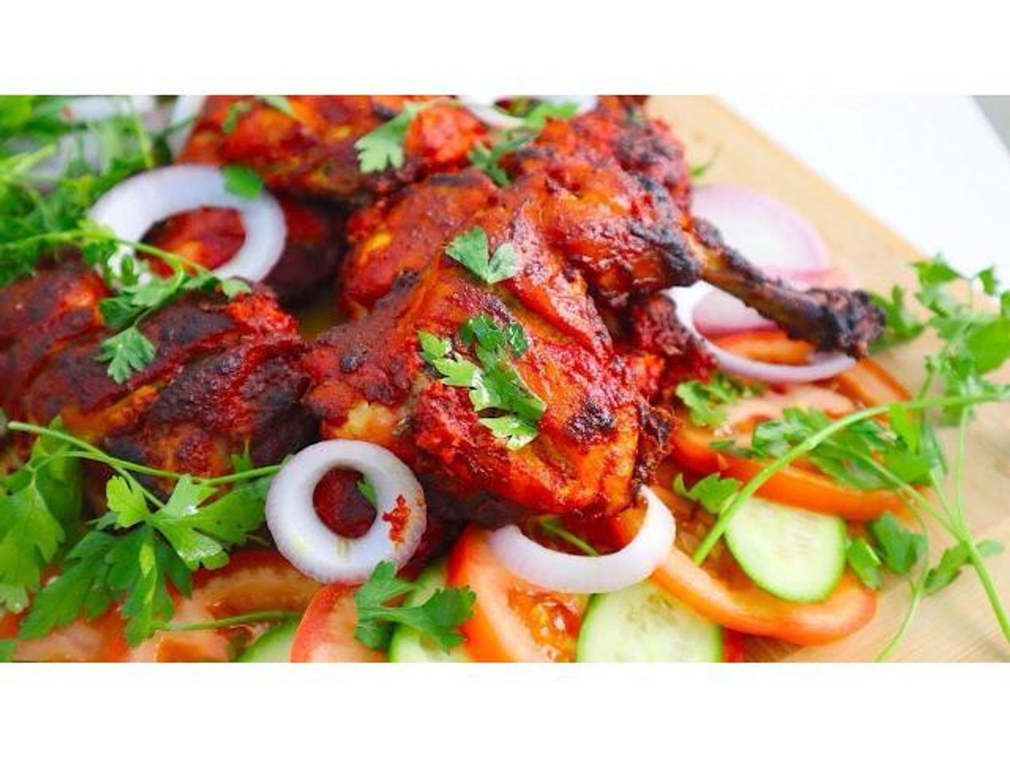 قطع نص حبة دجاج تكا تندوري