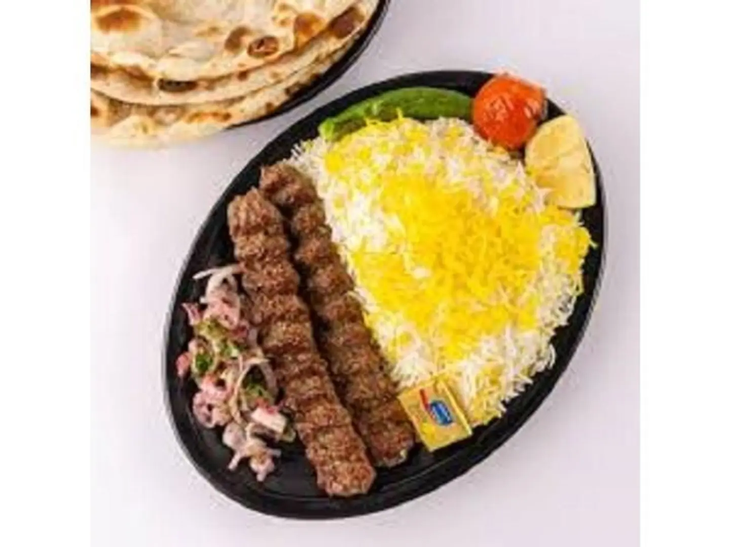 رز ابيض مع سيخين كباب