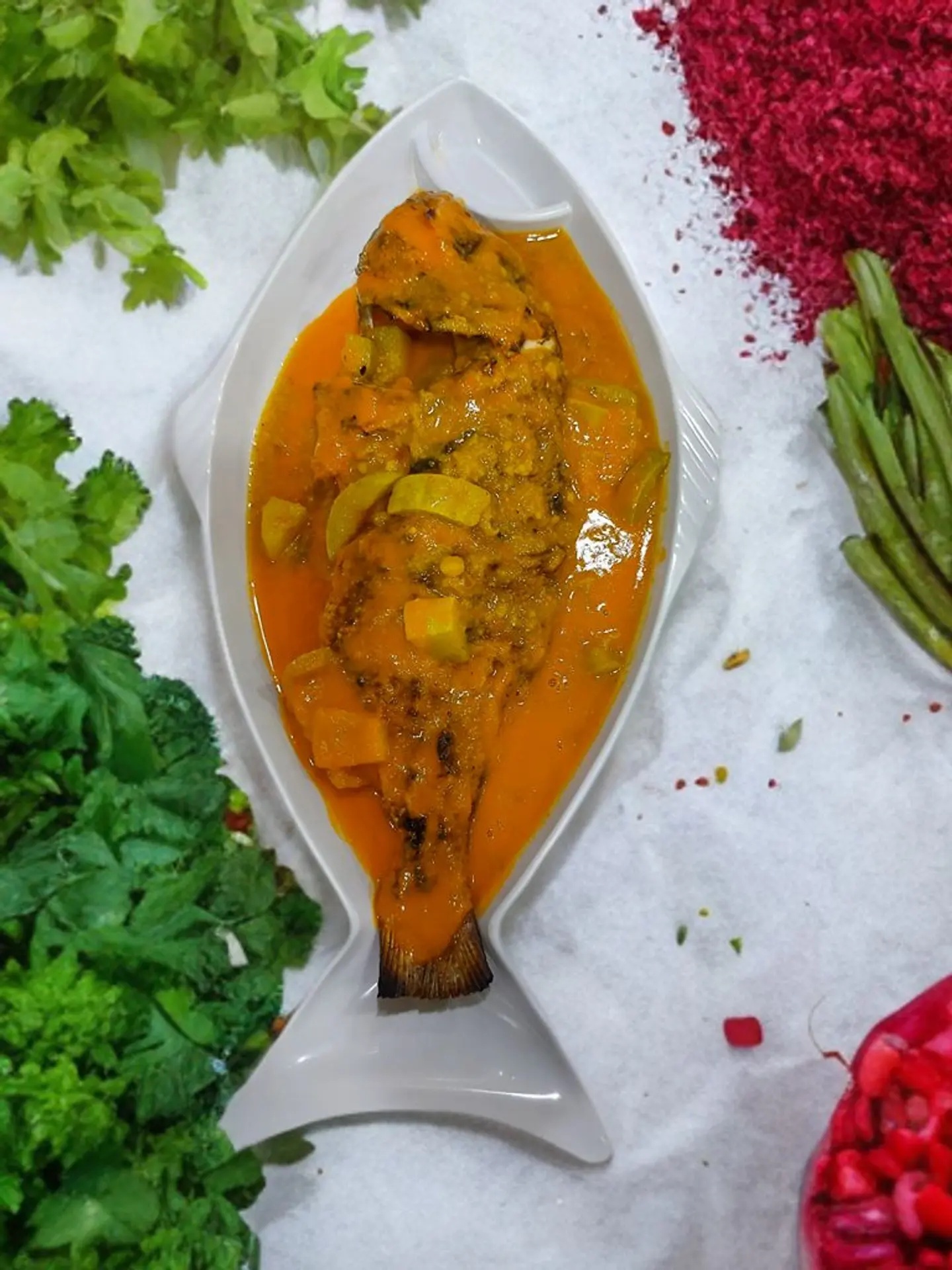 Grilled Hamour Fish With Cream Cheese And Tomato - For One Person