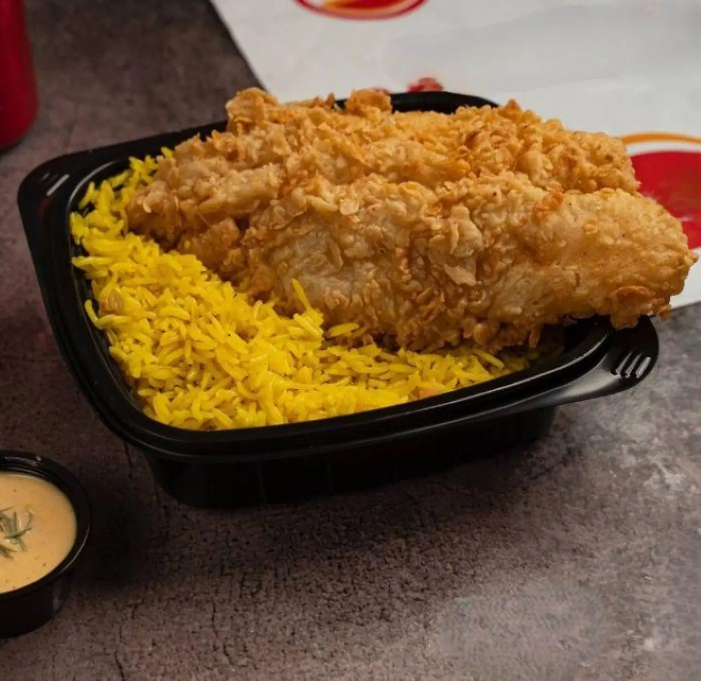 Broasted Fish With Rice