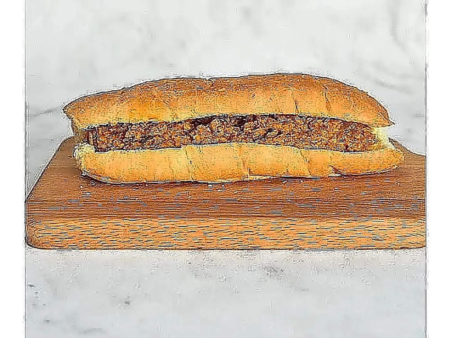 Minced Meat And Cheese Sandwich
