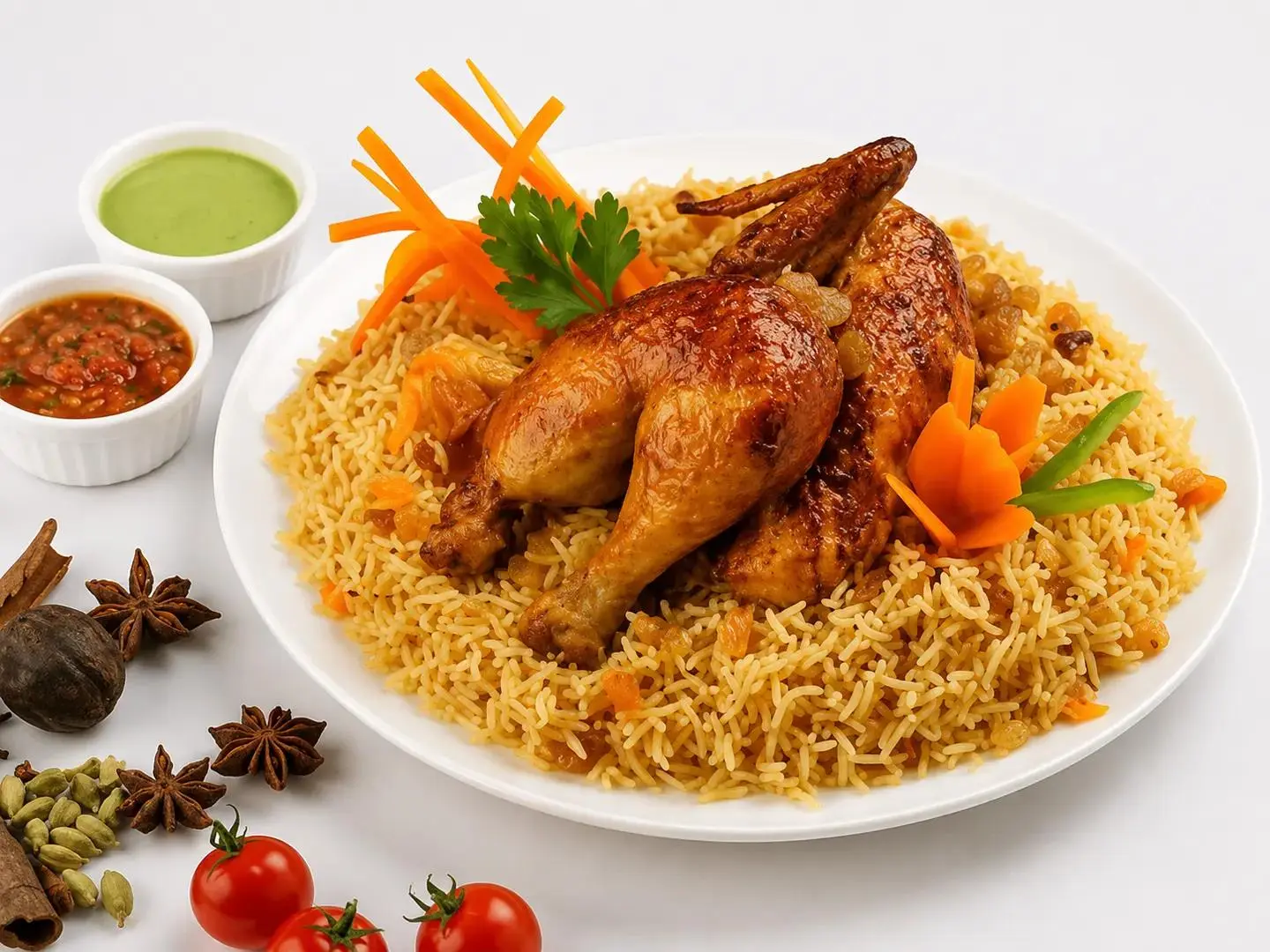 Half Grilled Chicken With Rice