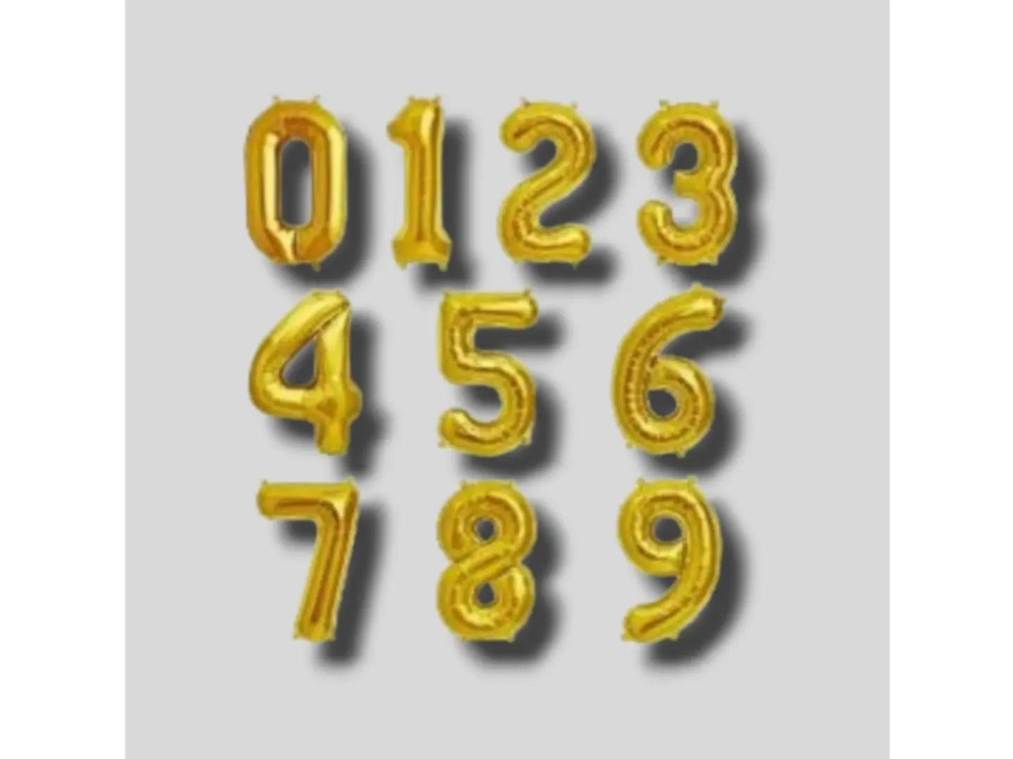 بالون ارقام هيليوم ذهبي