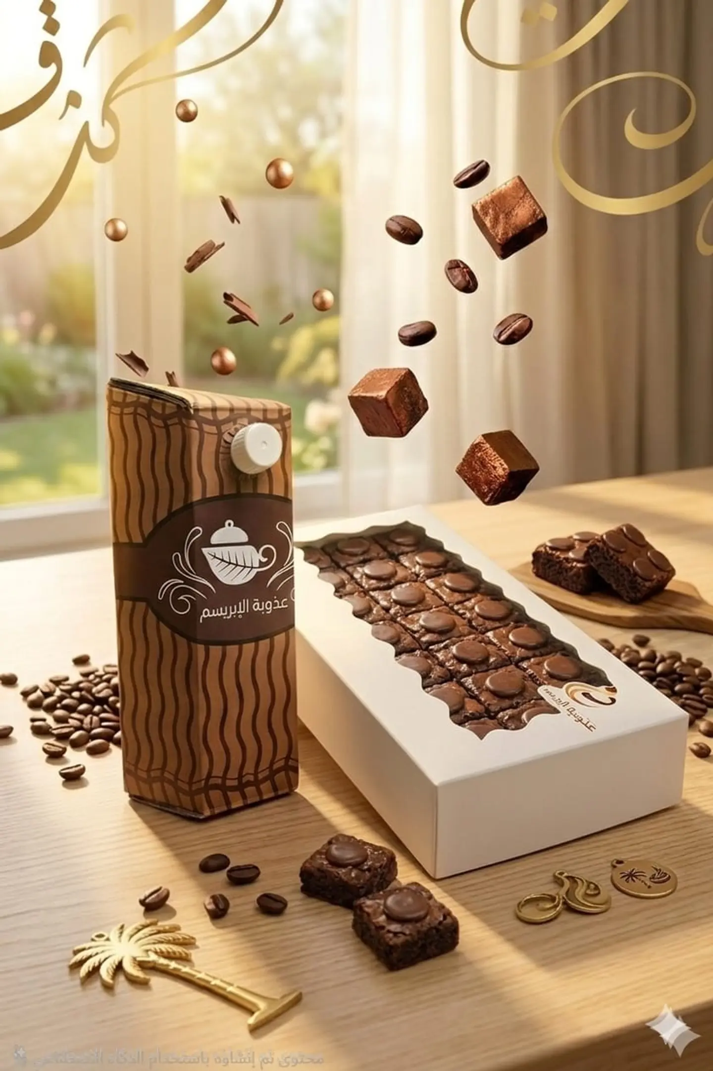 Brownies Box With Coffee Dallah