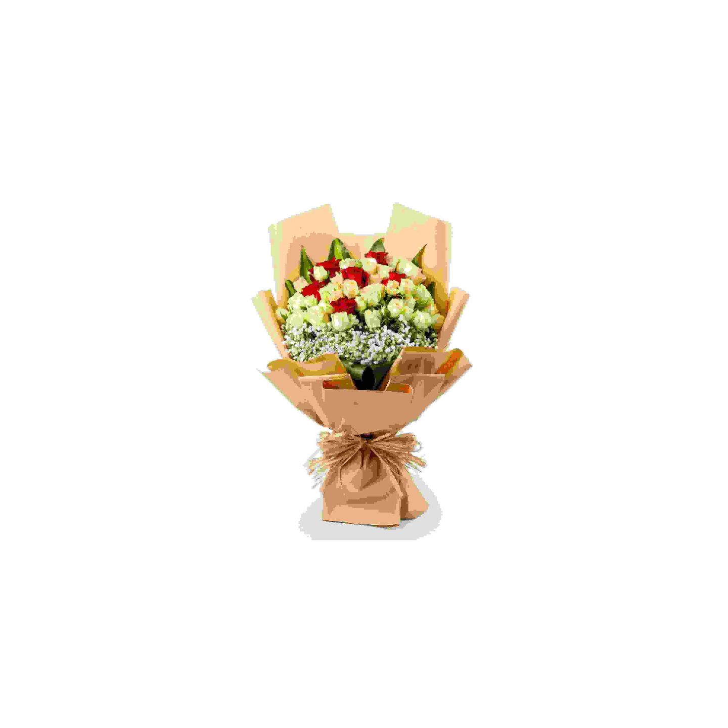 Bouquet Of Life Baby Rose White  And Red