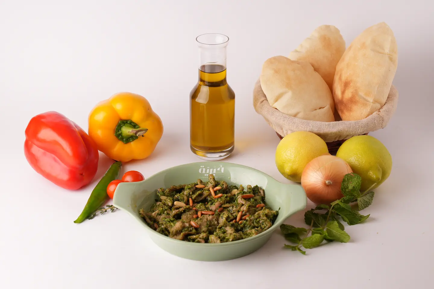 Lahme Ras Asfour With Pesto