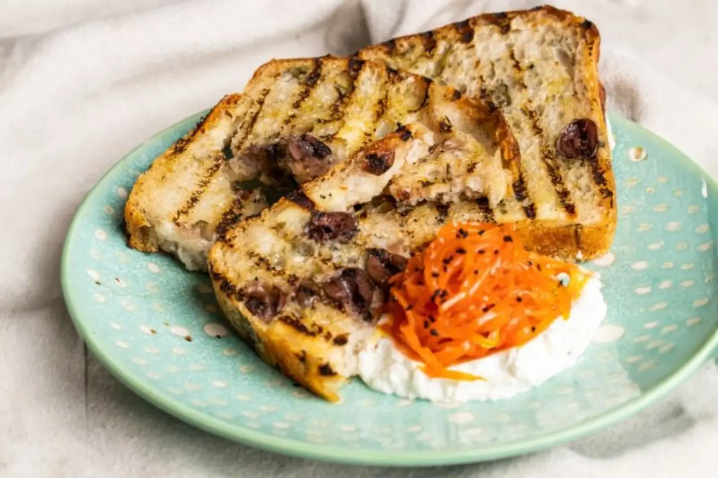 Olives And Halloumi Toast