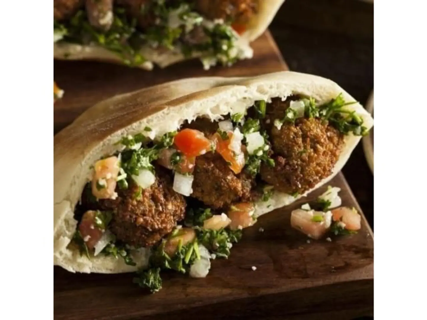 Falafel With Salad And Tahini Sandwich