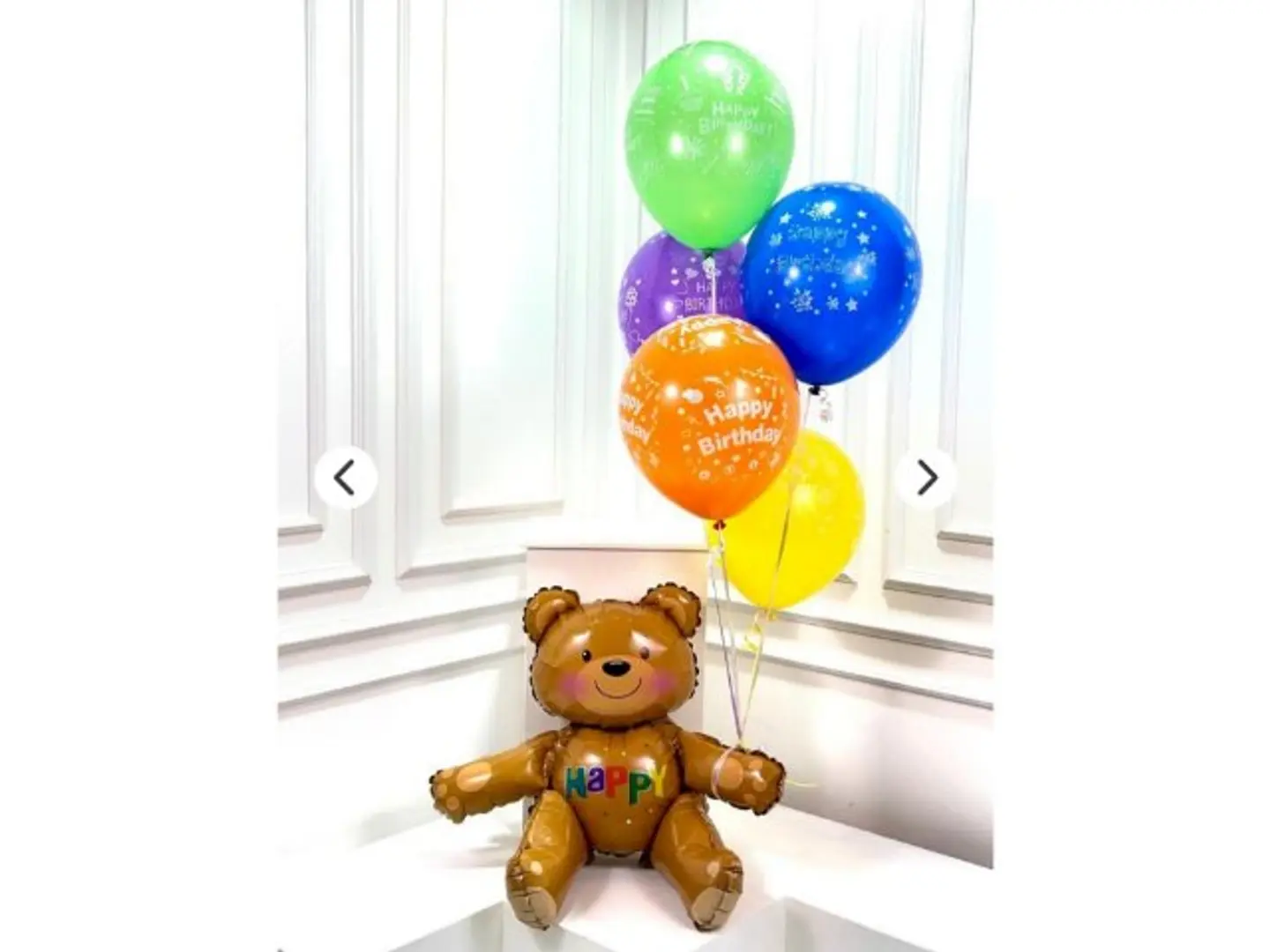 Happy Birthday Bear With 5 Balloons