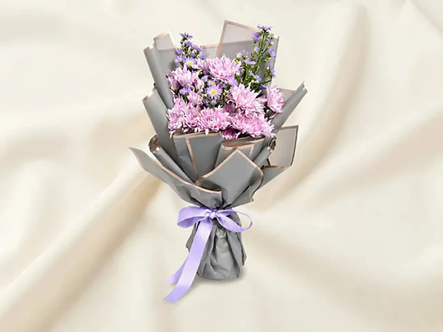 زهور الأقحوان والأستر باللون الوردي الفاتح زهور هدايا ناعمة