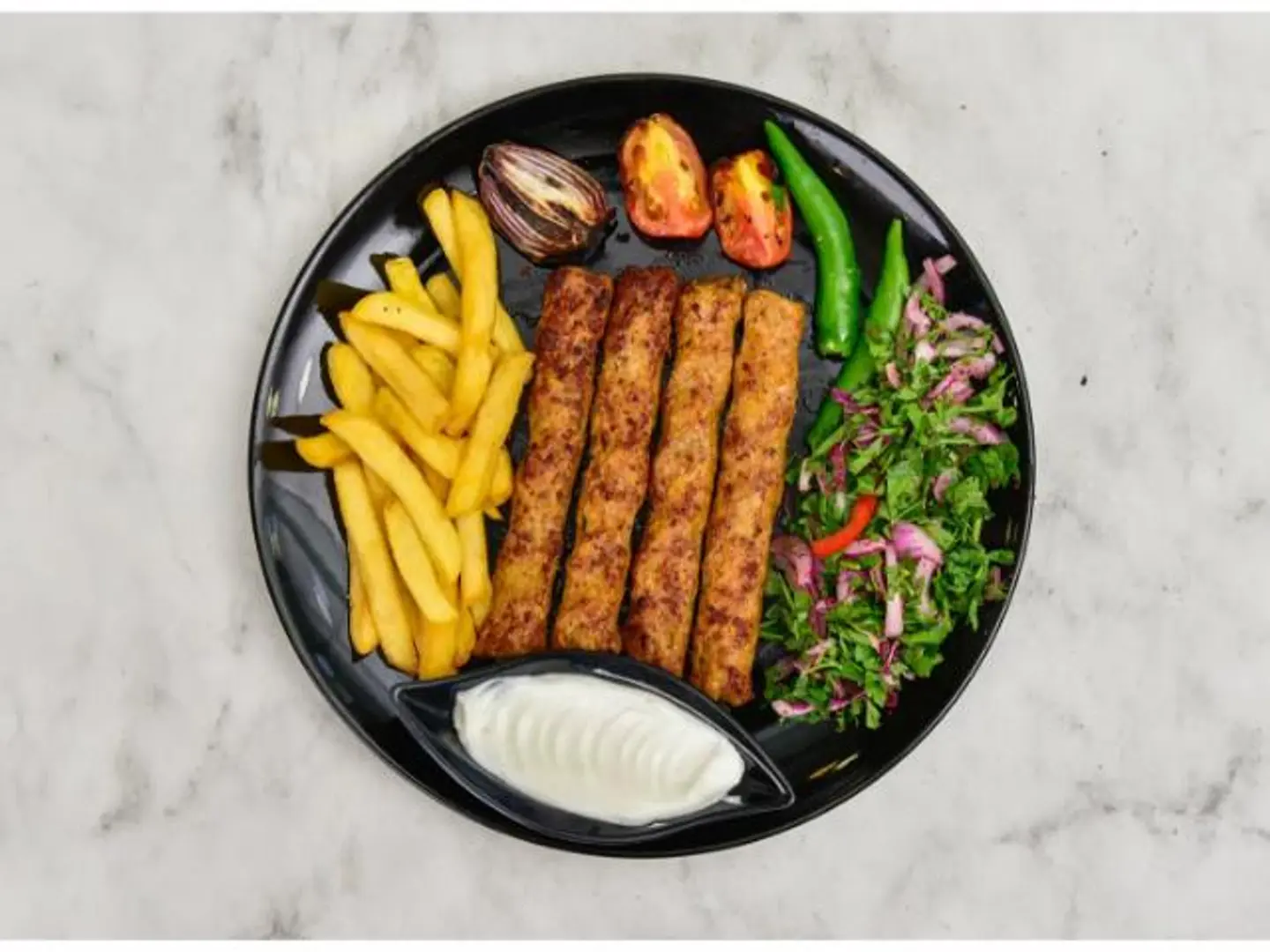 صحن كباب دجاج 4 أسياخ