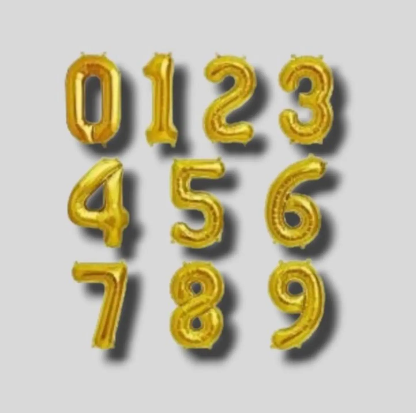 بالون ارقام هيليوم ذهبي