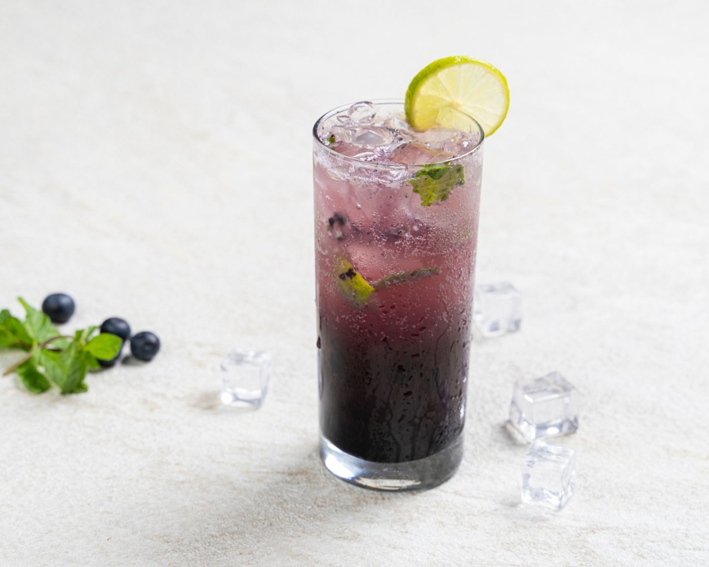 Pomegranate Mojito With Blueberries