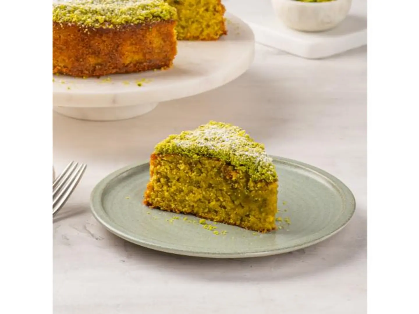 كيكة الفستق وزيت الزيتون