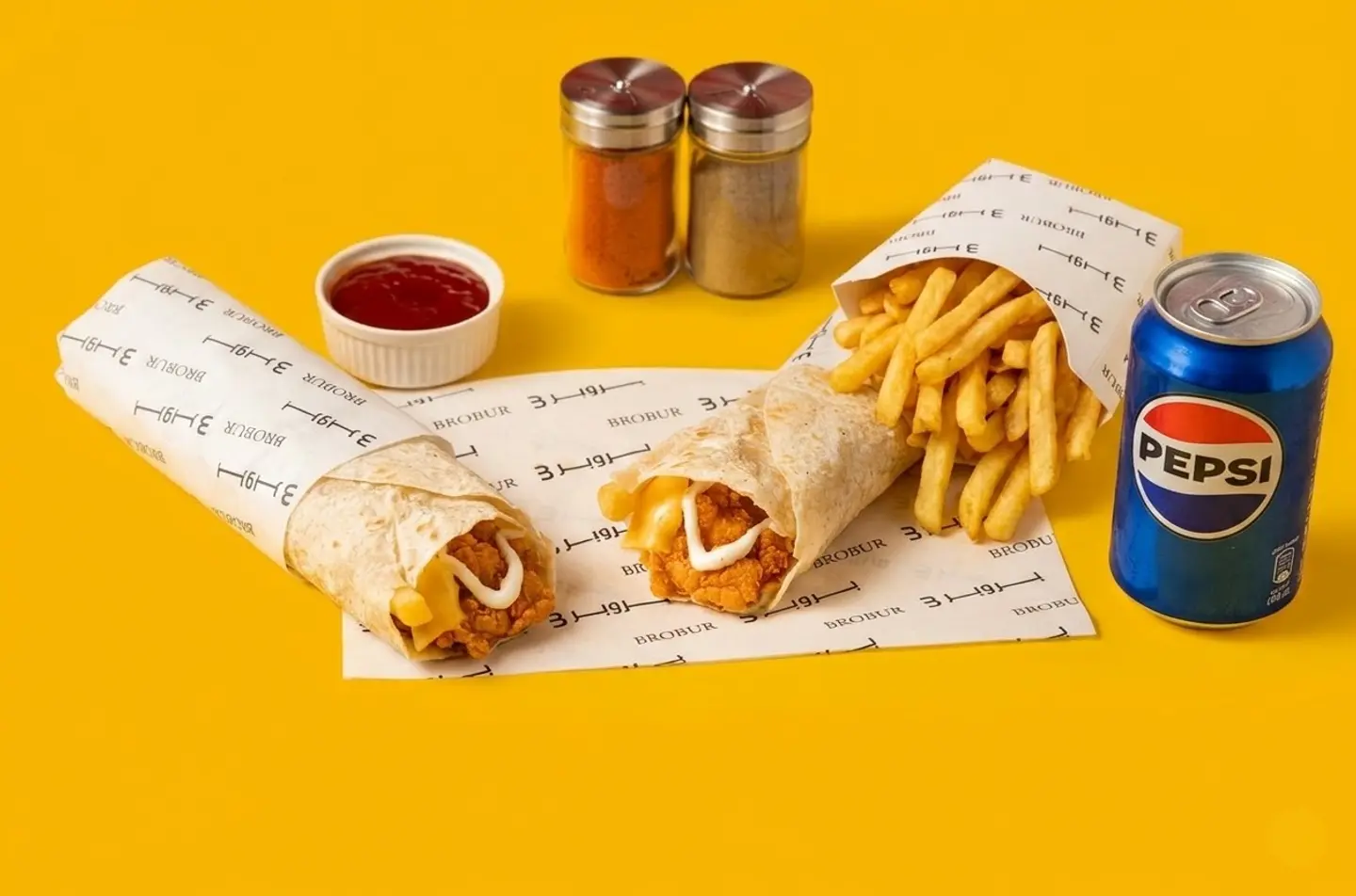 2 Strips Sandwiches + Fries + 2 Pepsi