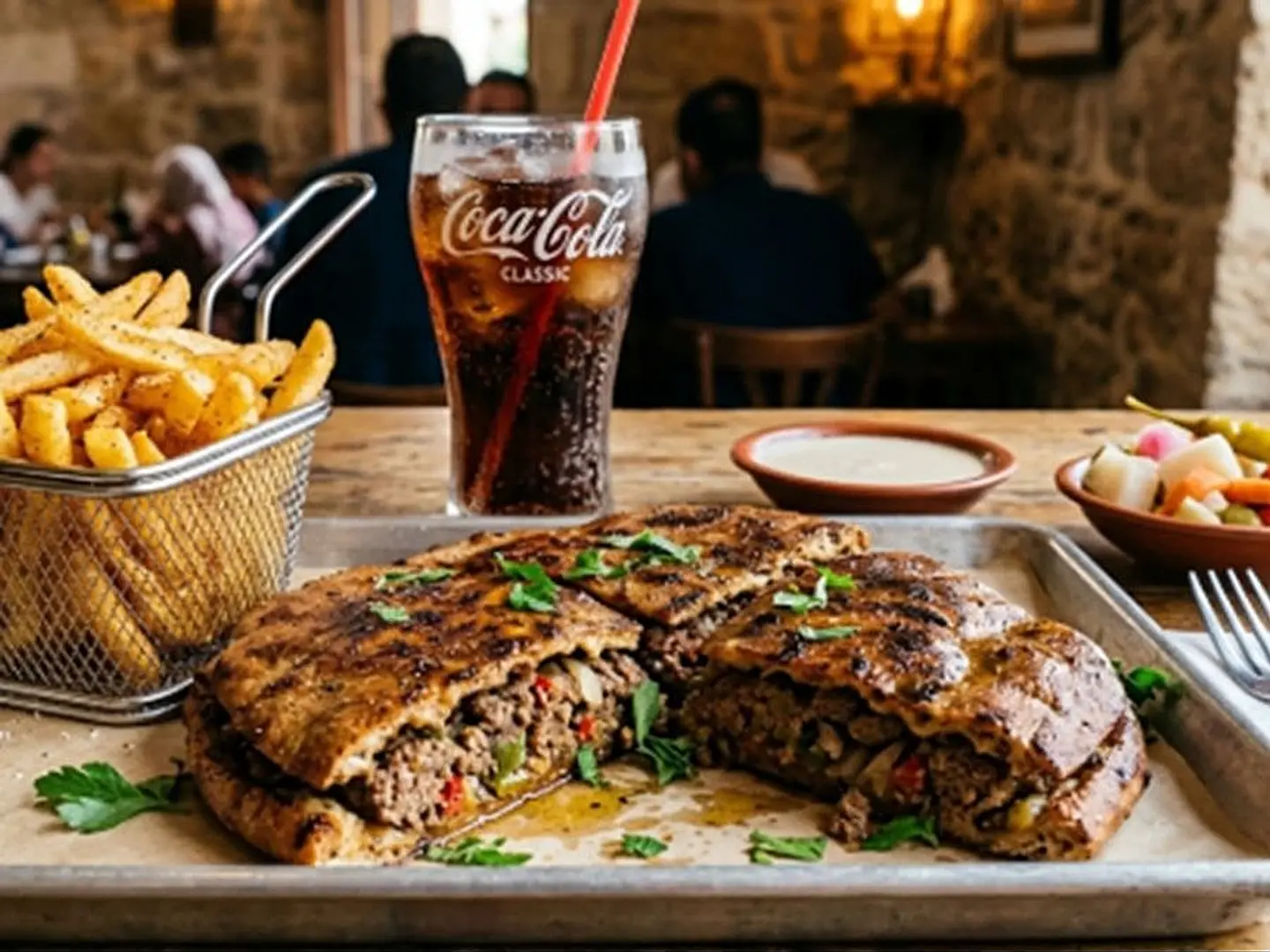 Mixed Hawawshi Meal With Authentic Egyptian Taste, Potato Box, Drink