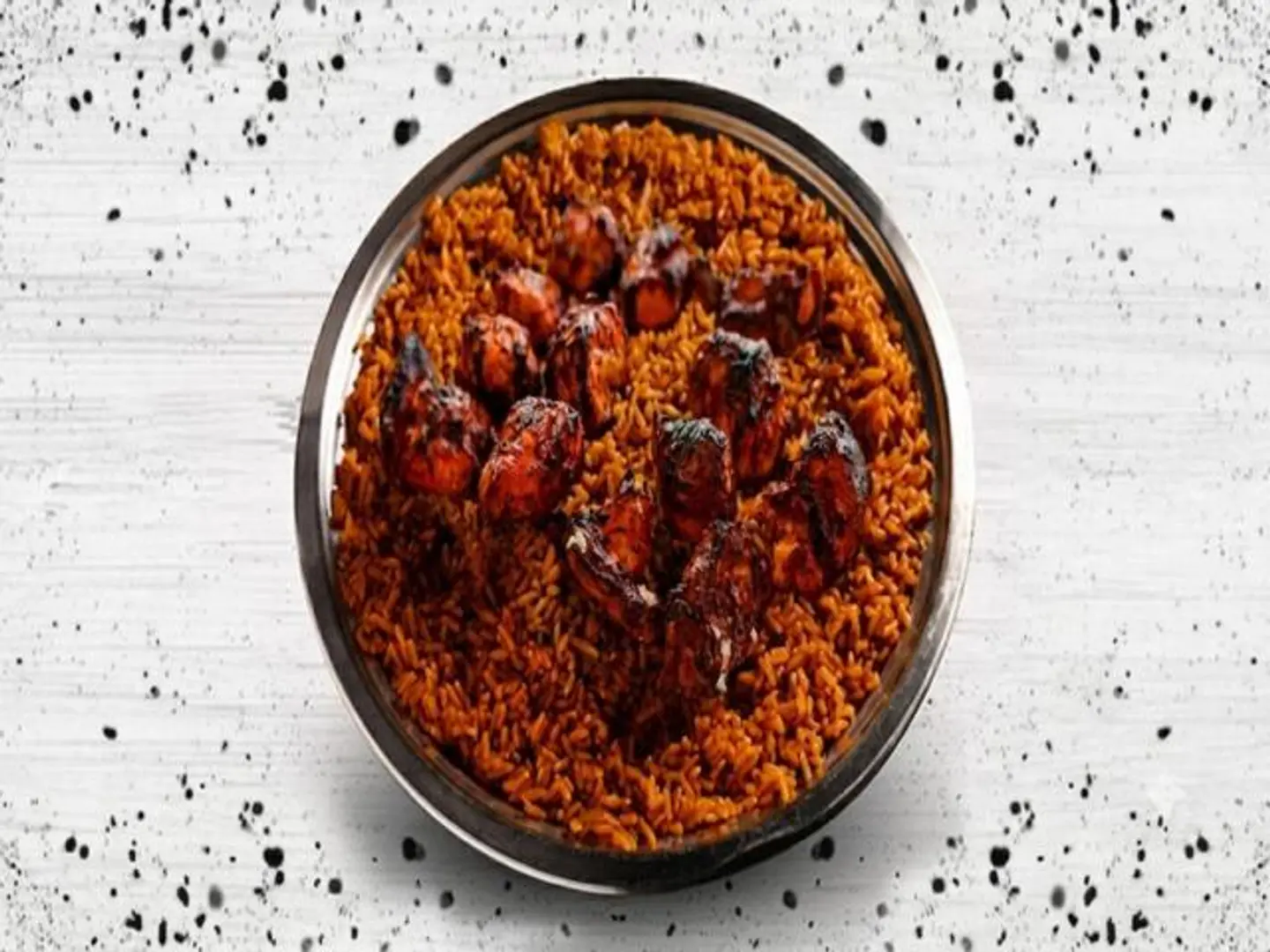 One Person Skewers With Red Rice