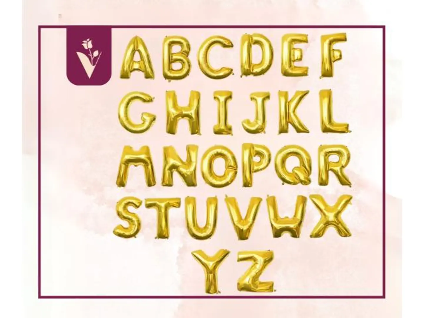 بالونات حروف حجم وسط ذهبي