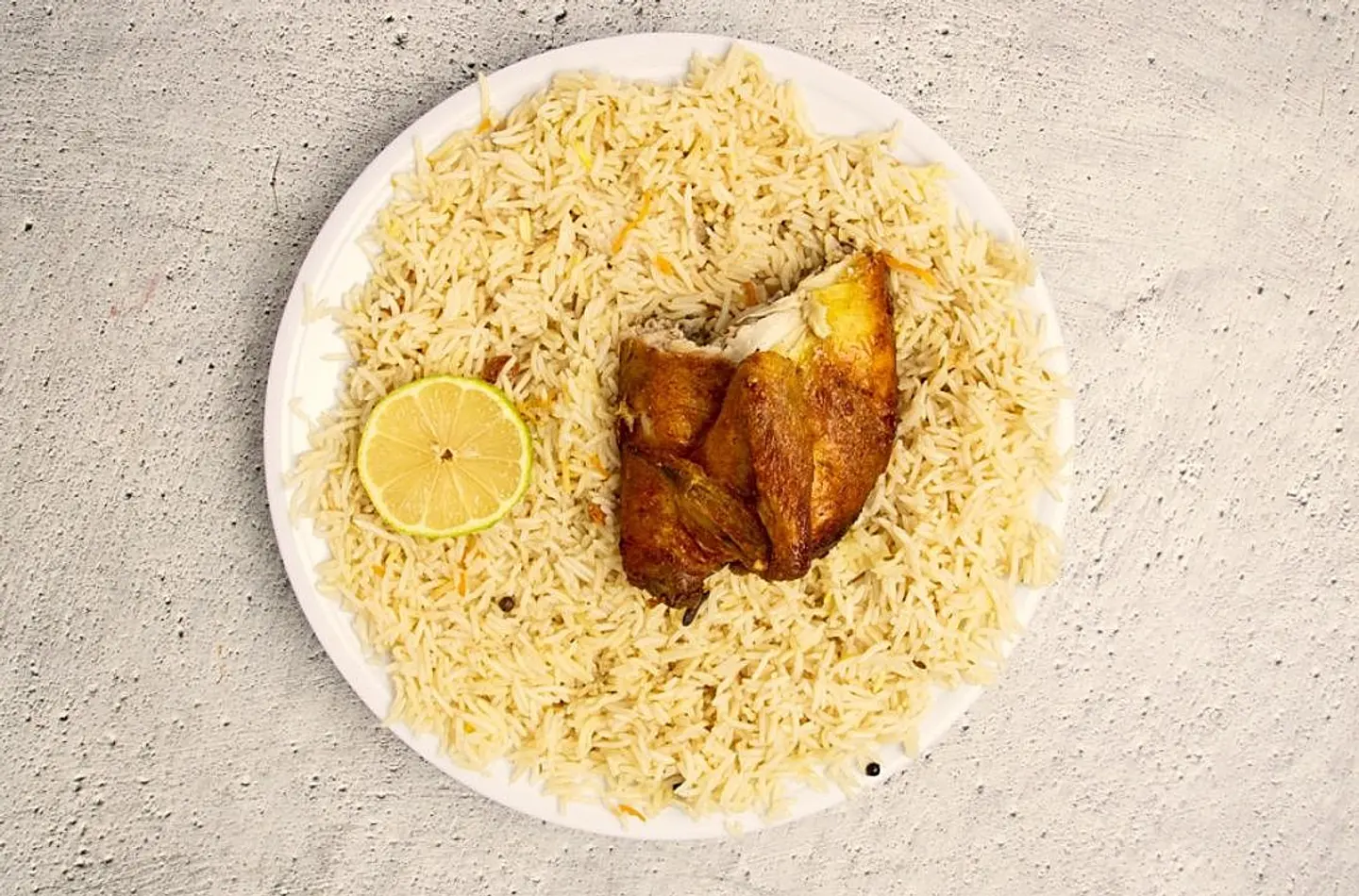 ربع دجاجة شواية مع الارز