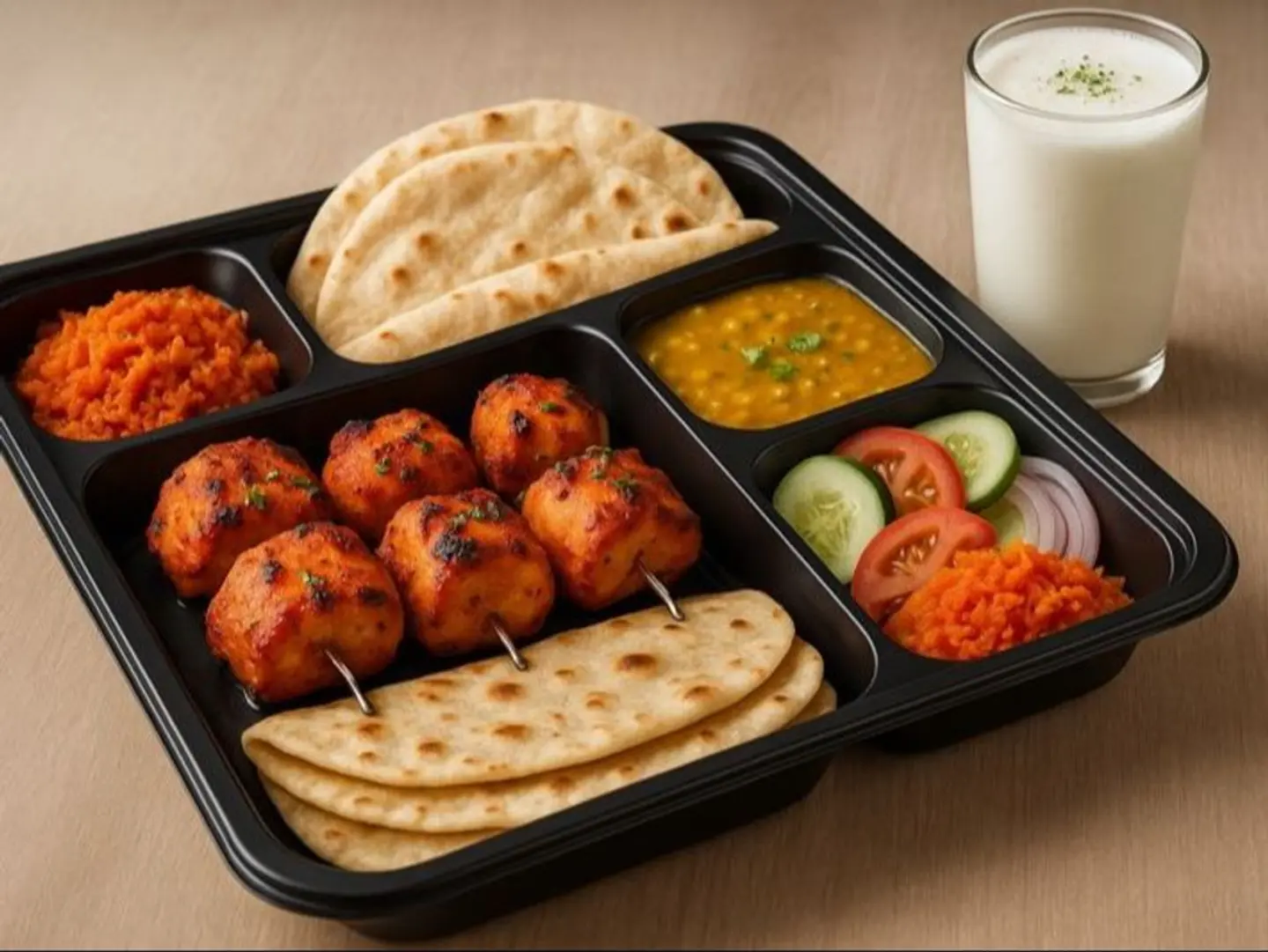 Chicken Tikka Sekwers Meal Box