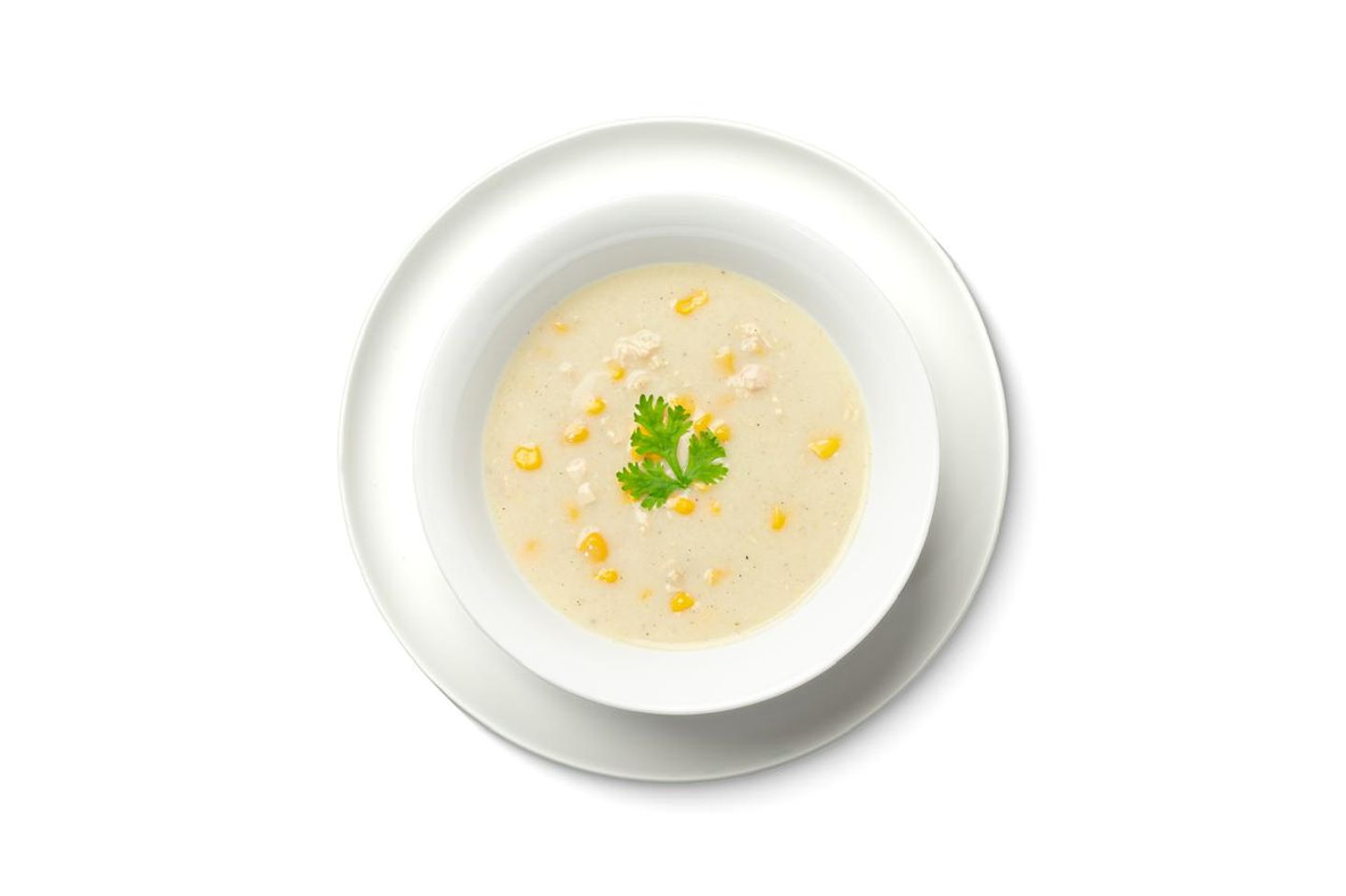 شوربة الكريمه بالدجاج والذرة