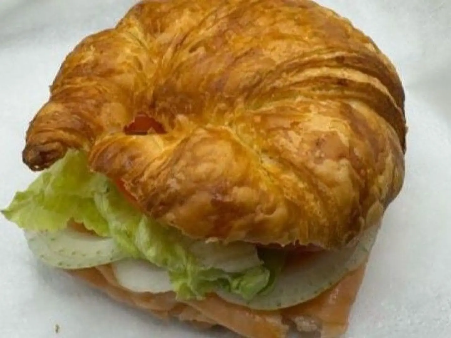 Large Croissant With Smoked Salmon