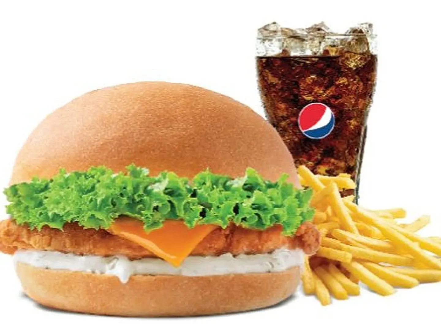 وجبة برجر دجاج مقلي