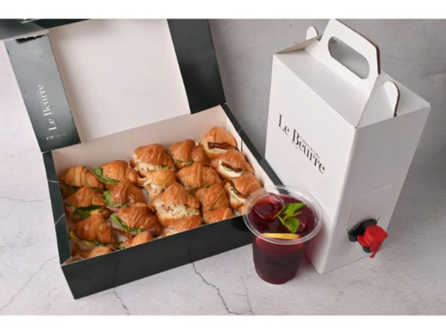 Croissant Bites Box And Ice Karkadeh 2 Liter