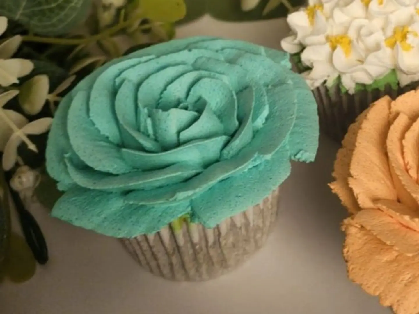 Floral Chocolate Cupcake With Raspberry Filling
