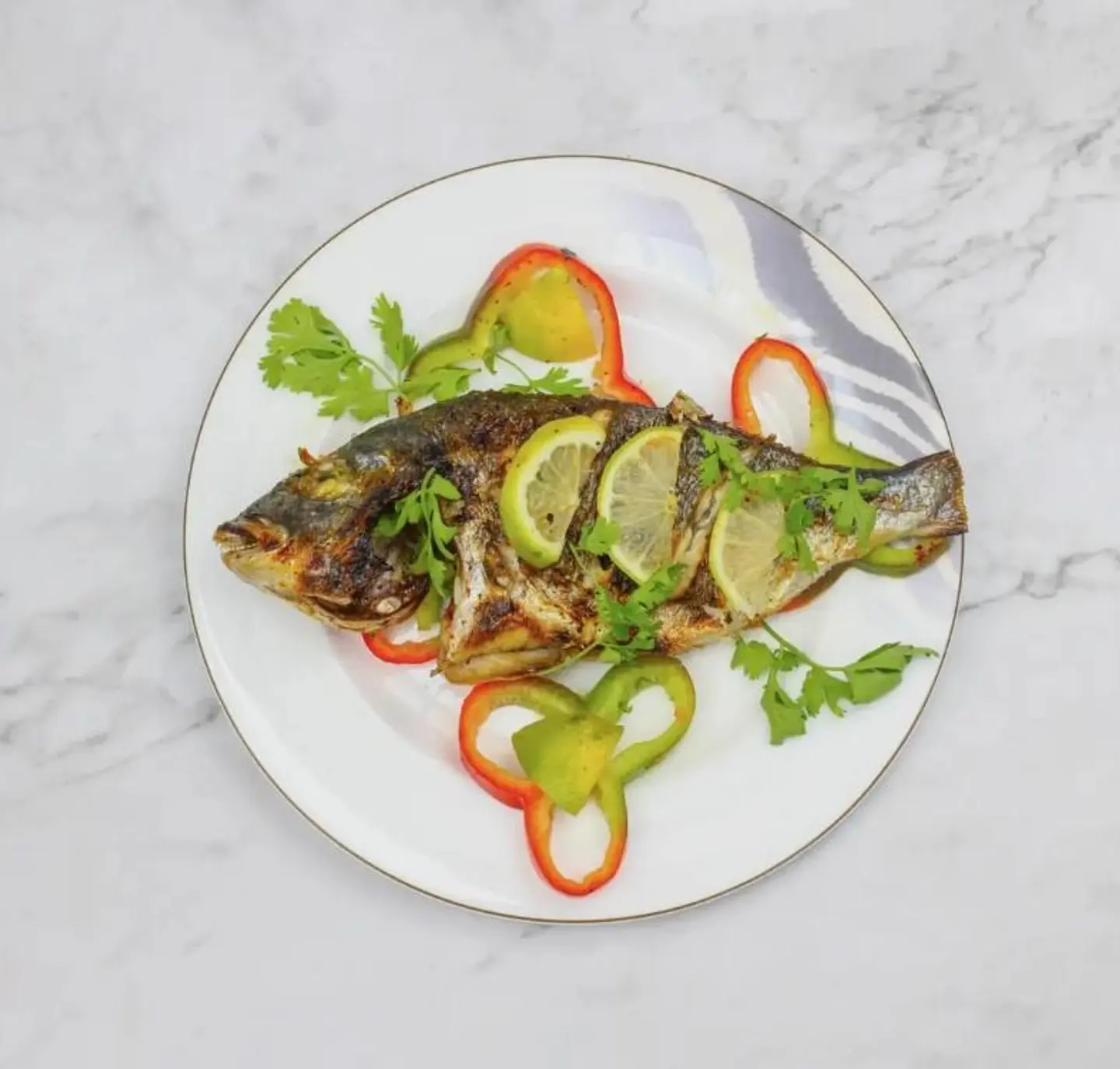 Mullet Fish With Oil And Lemon