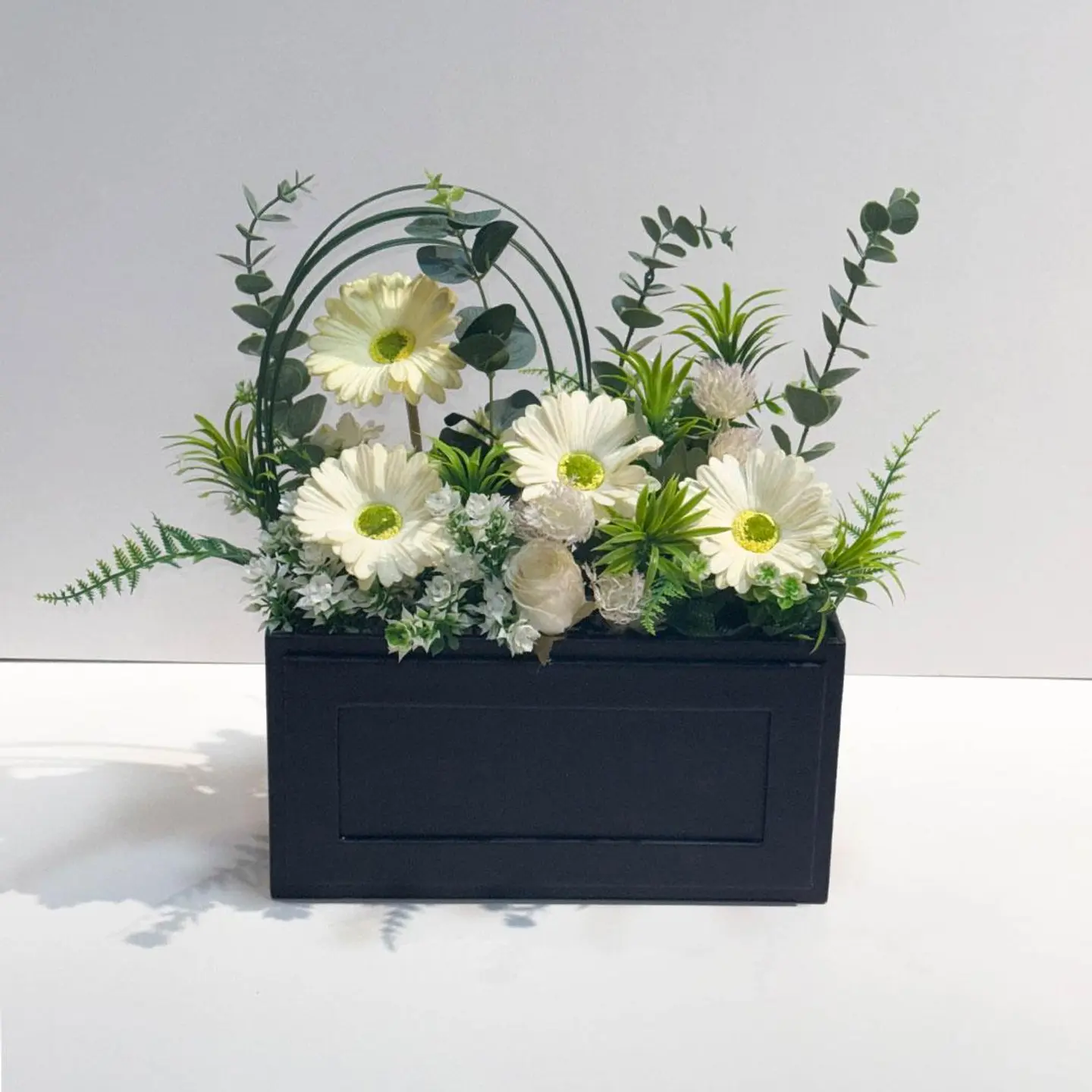 Leather Box With Artificial Flowers 101