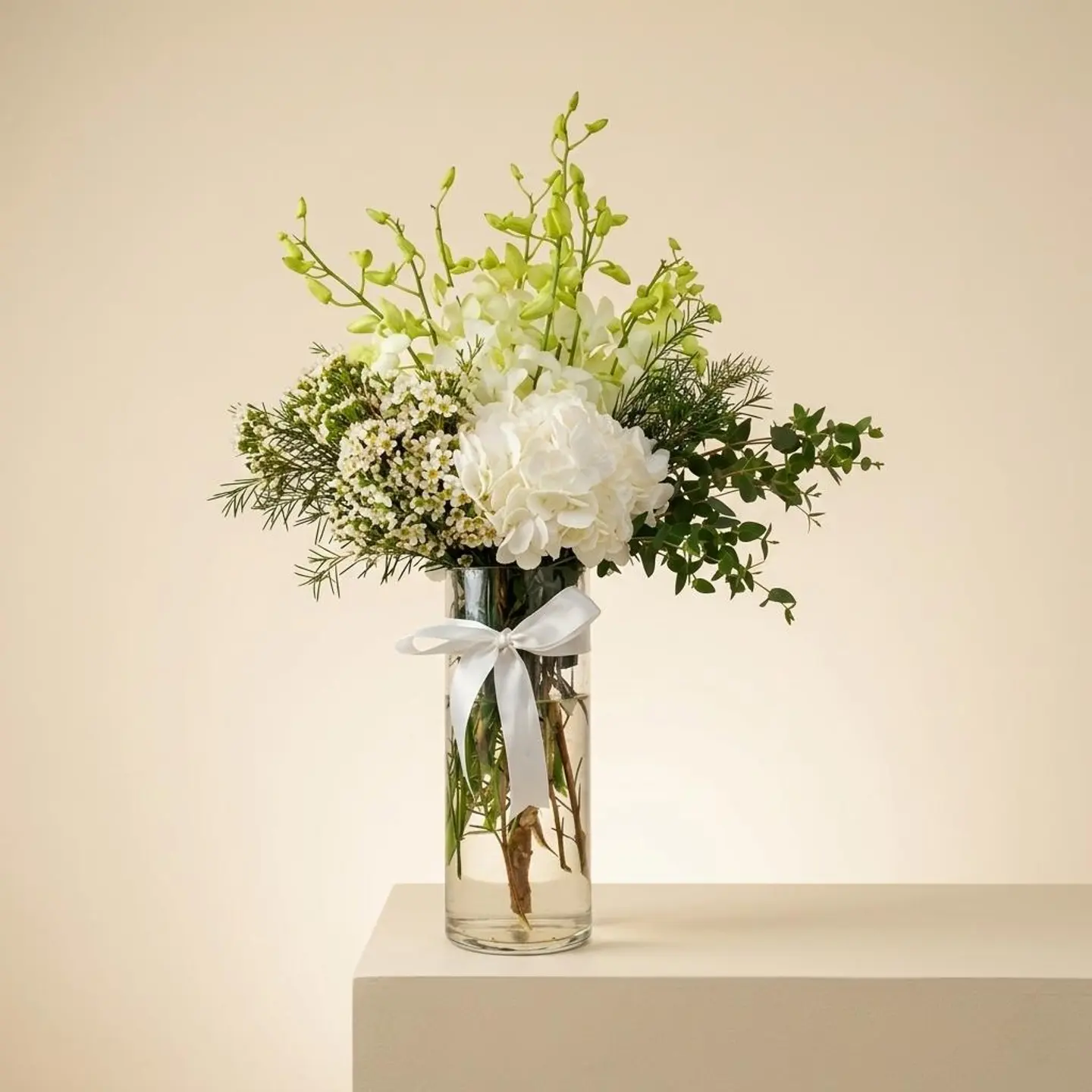 Hydrangea And Orchid Vase