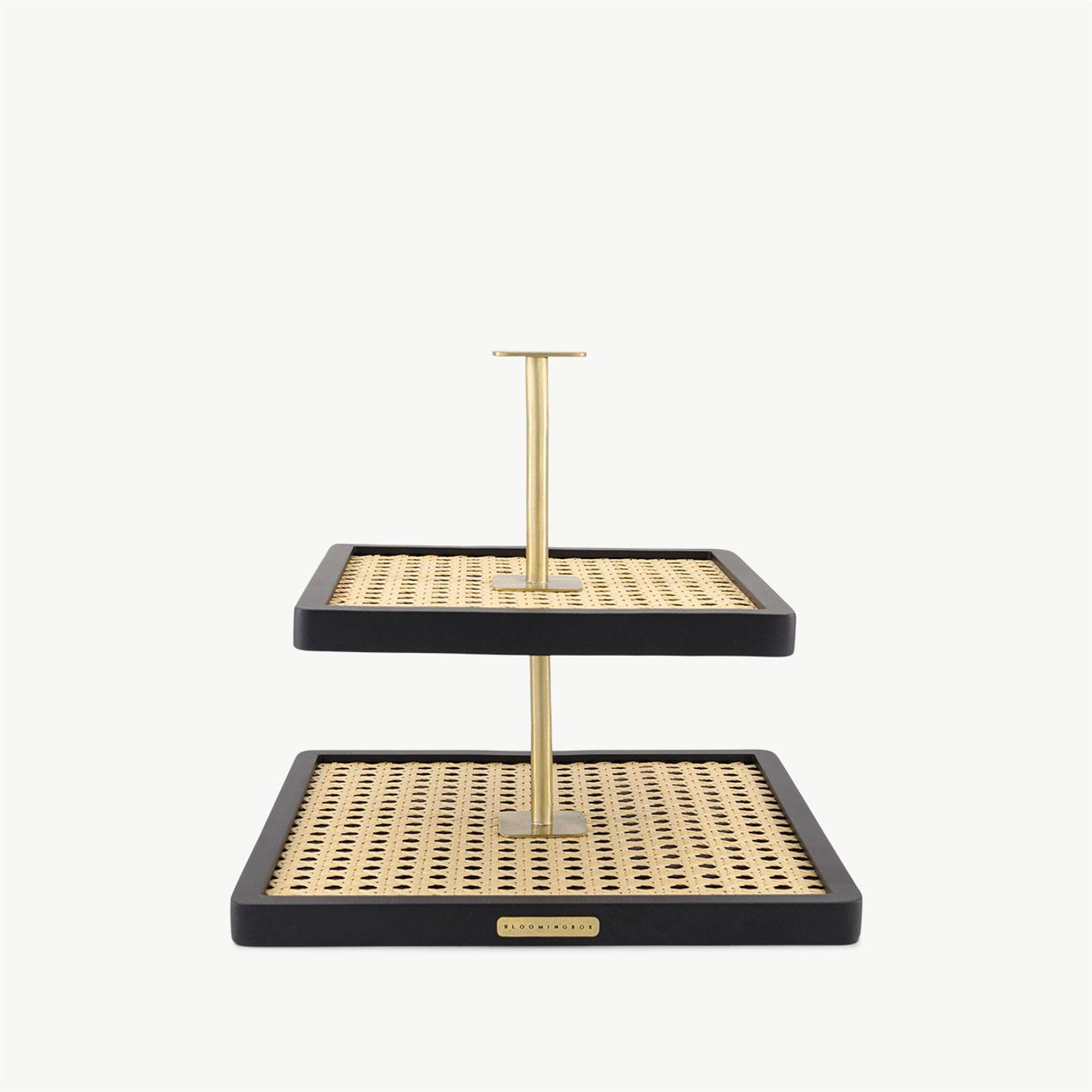 صينية تقديم مزدوجة الطبقات