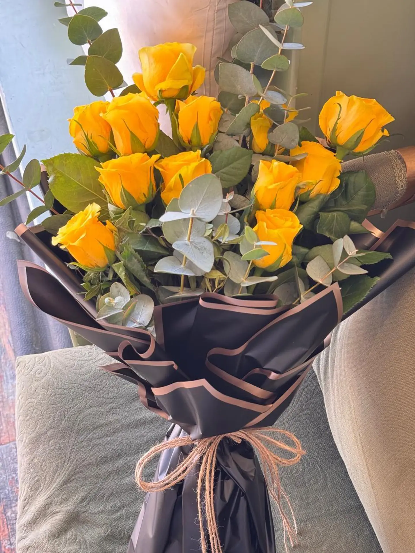Yellow Flowers , Cluptoss With Black Reaping