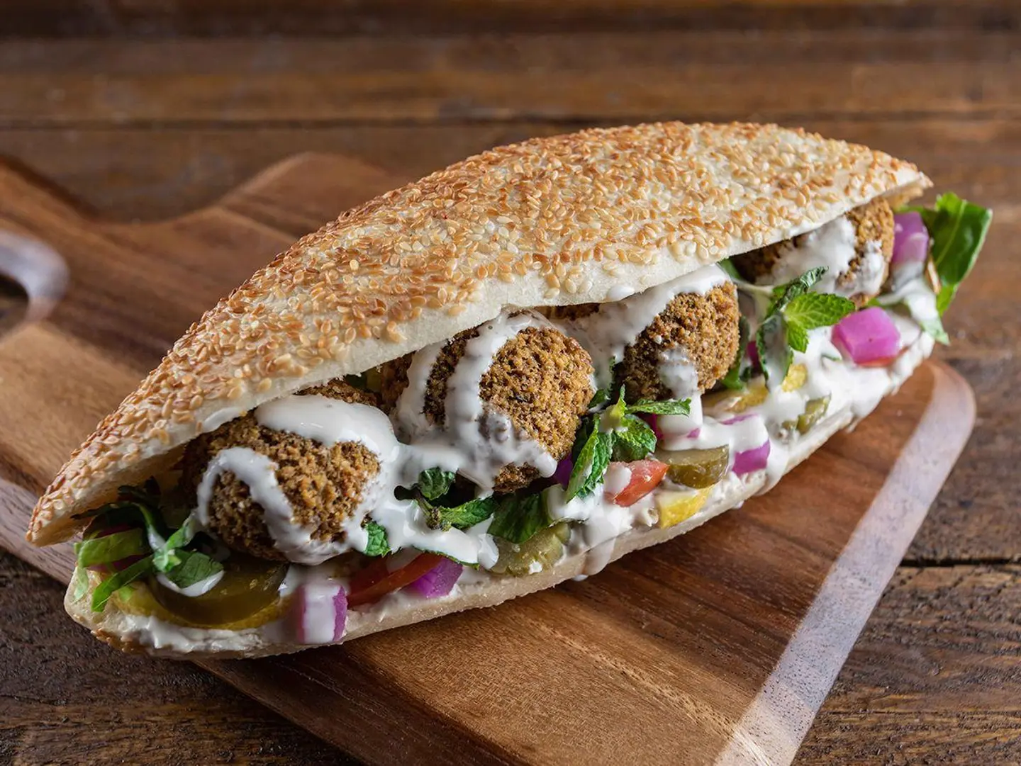 Falafel With Fried Egg Sandwich