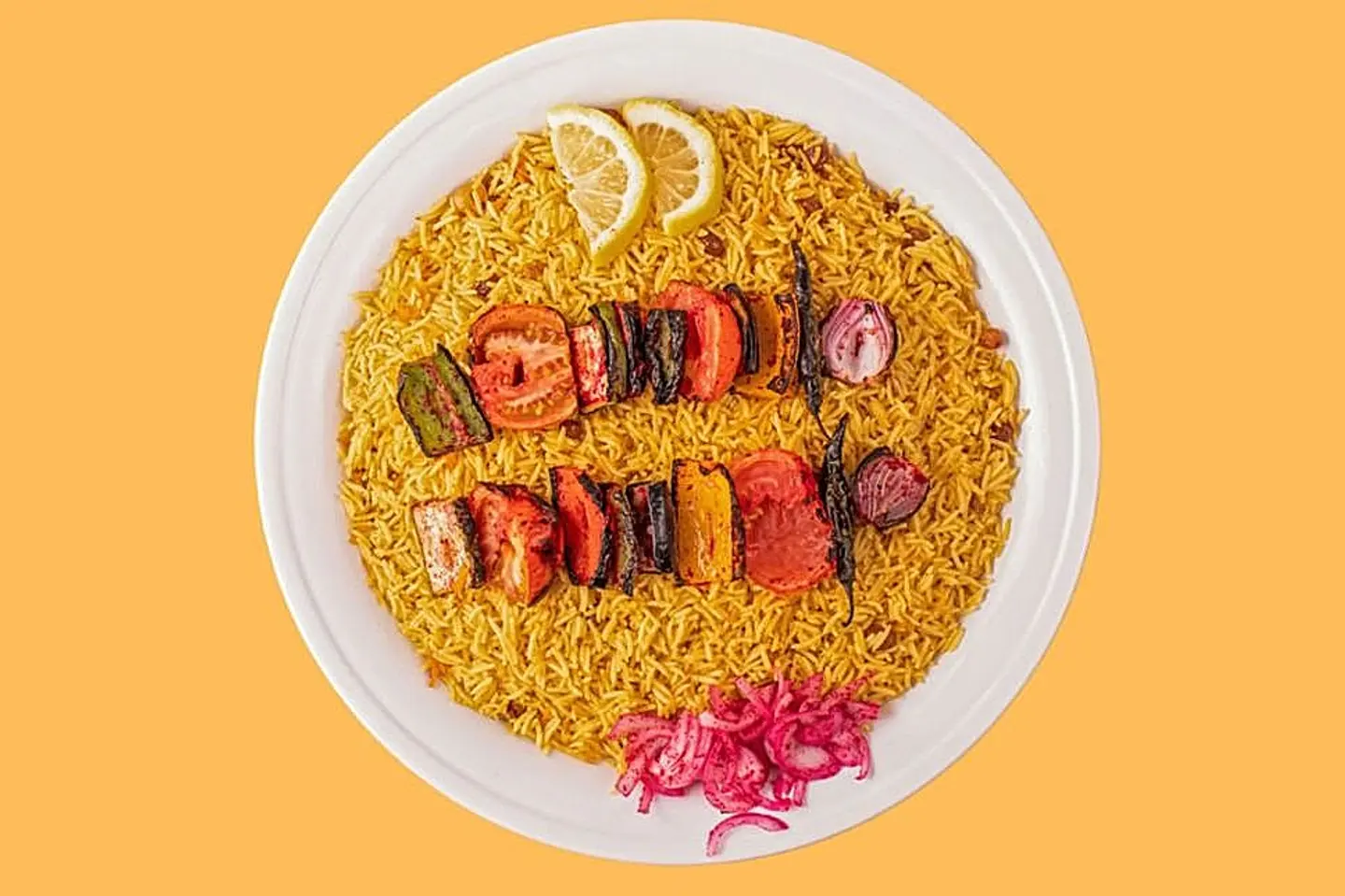 2 Charcoal Veggie Skewers Meal (Vegan)