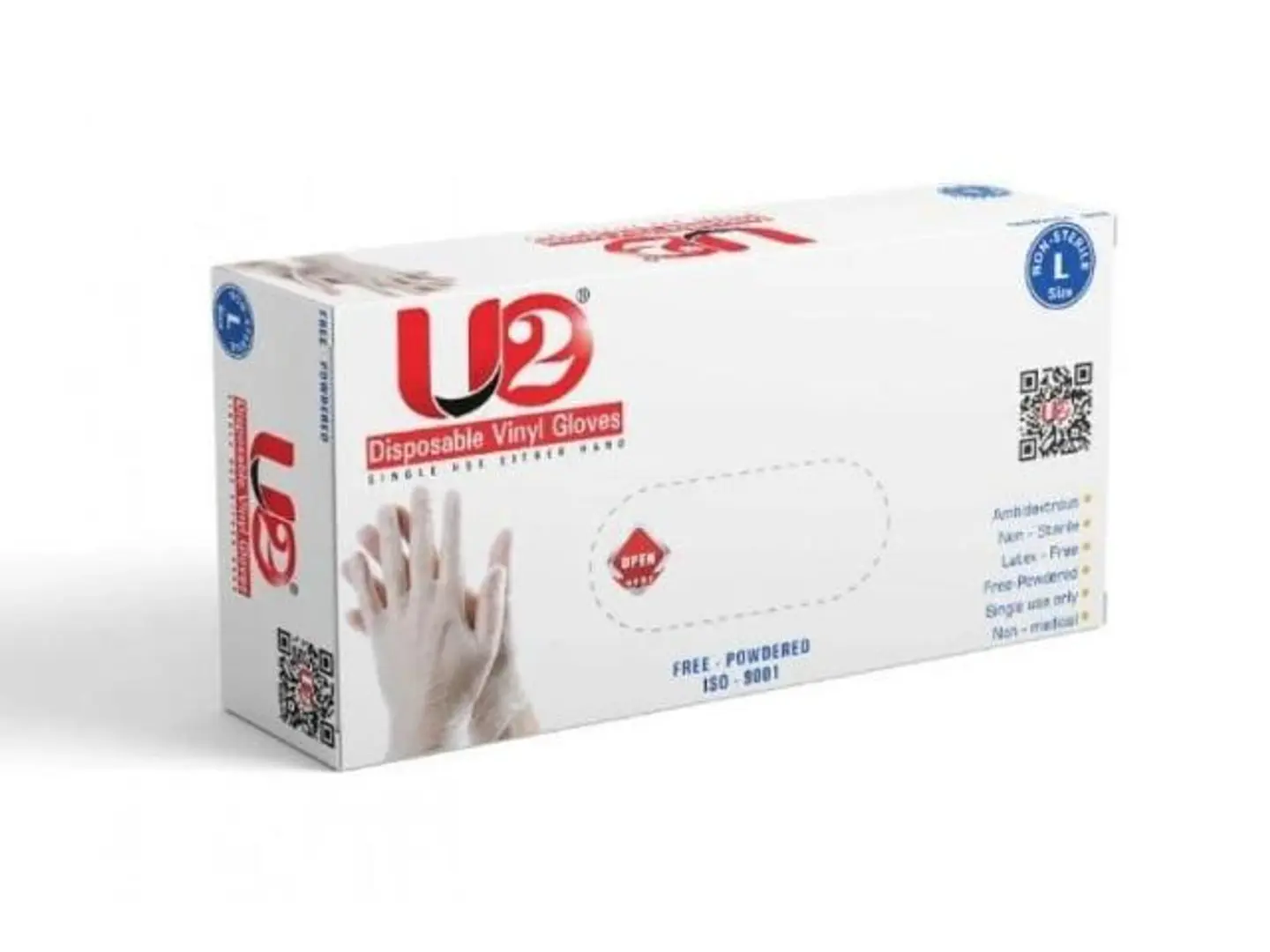 U2 Vinyl Gloves Large