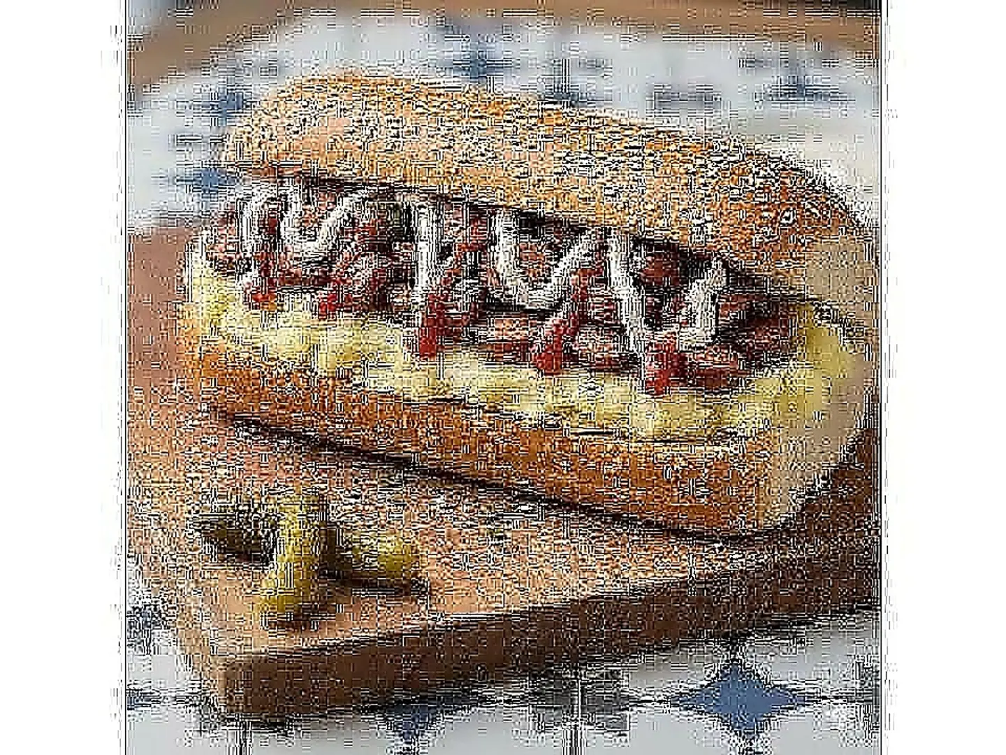 Mashed Potato With Sausage Sandwich