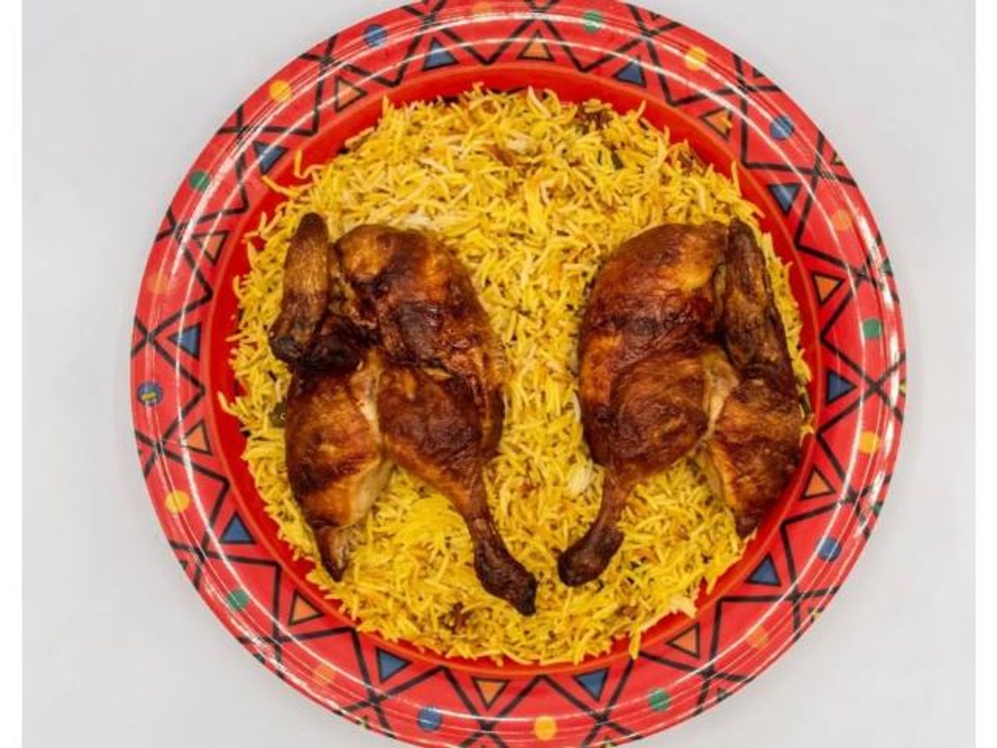 Half Grilled Chicken With Spiced Rice