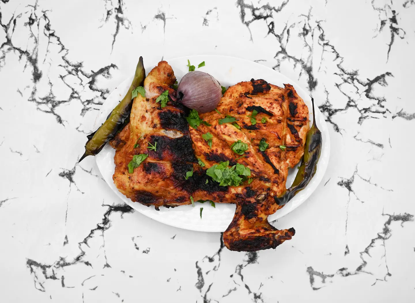 Half A Plain Charcoaled Chicken