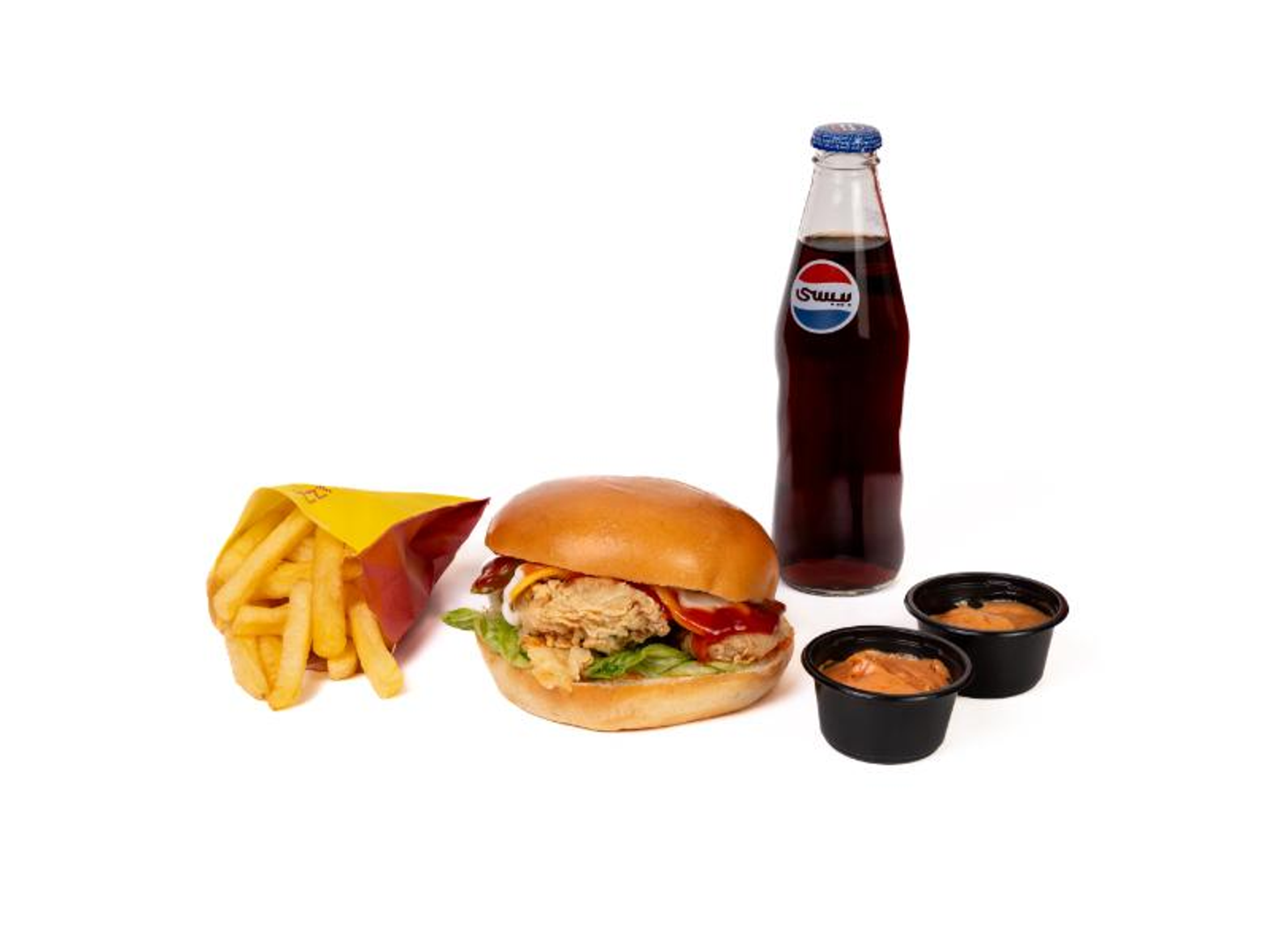 وجبة برجر مقلي