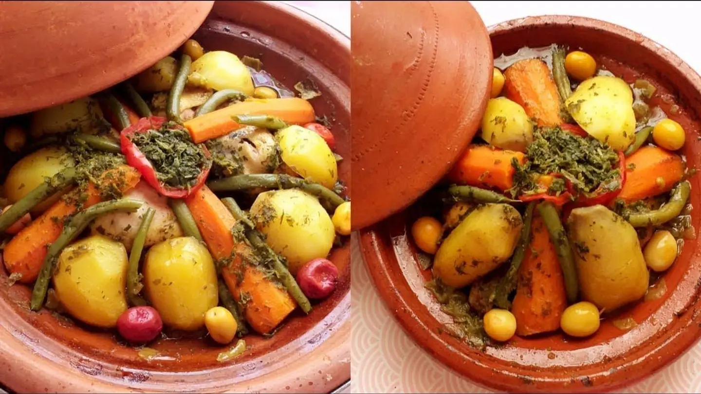 طاجن دجاج خضار