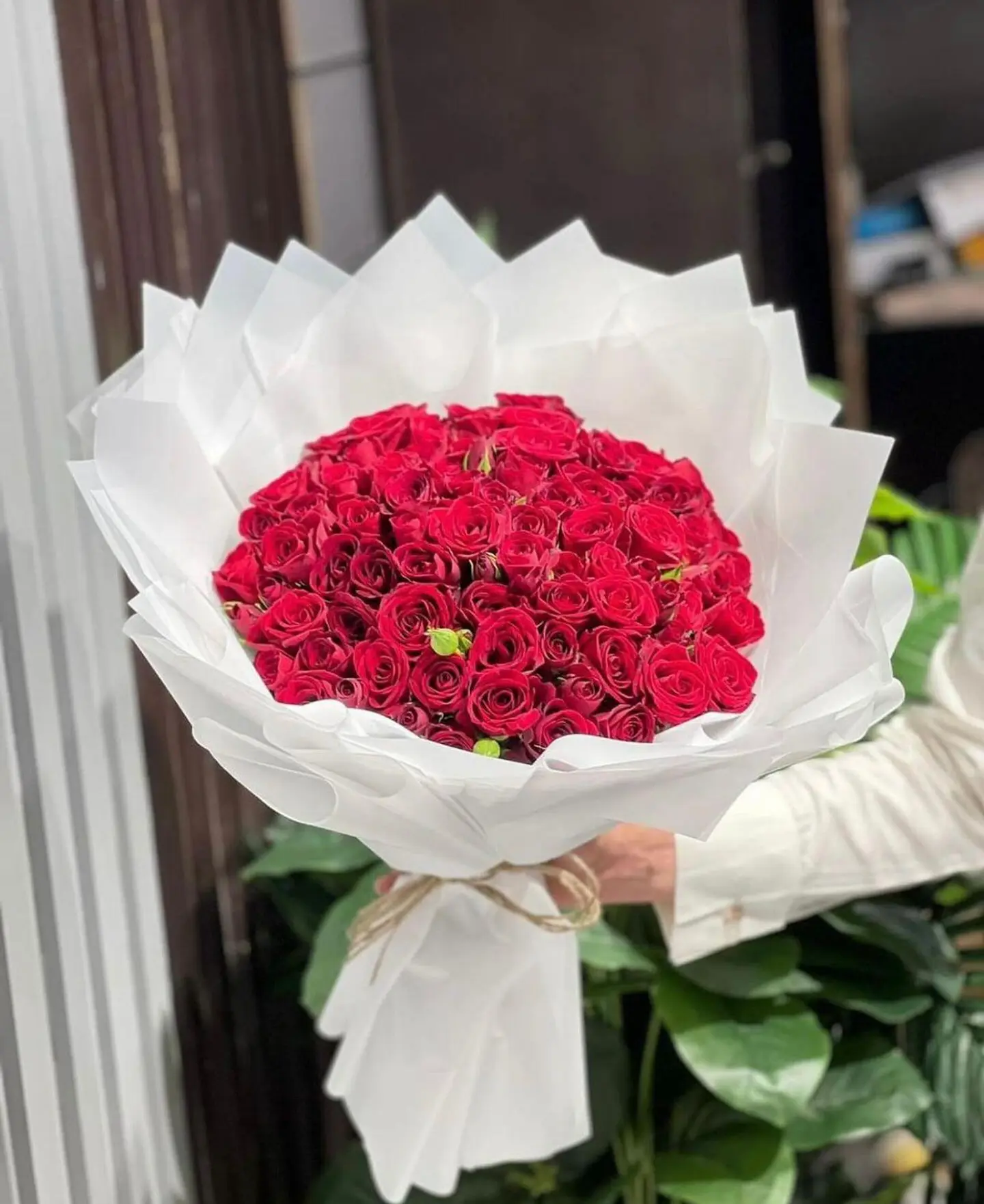 بوكيه ورد احمر بلنك