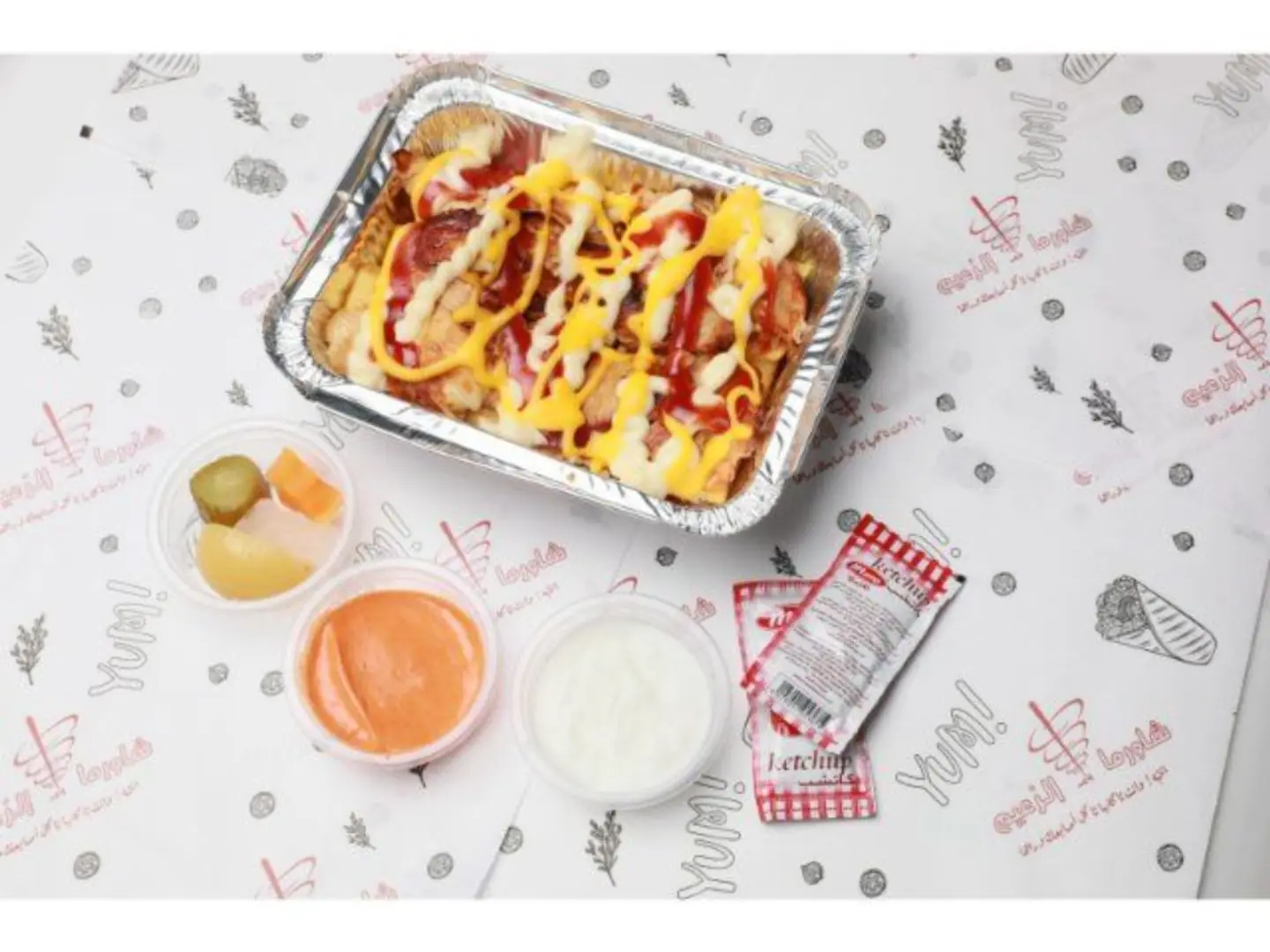 شاورما تشيزي فرايز لحم