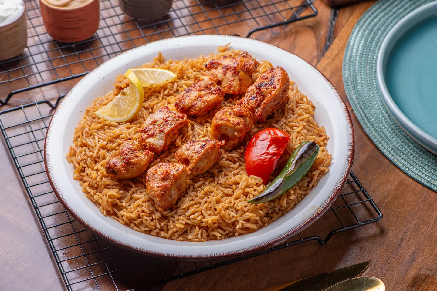 Shish Tawouk With Rice
