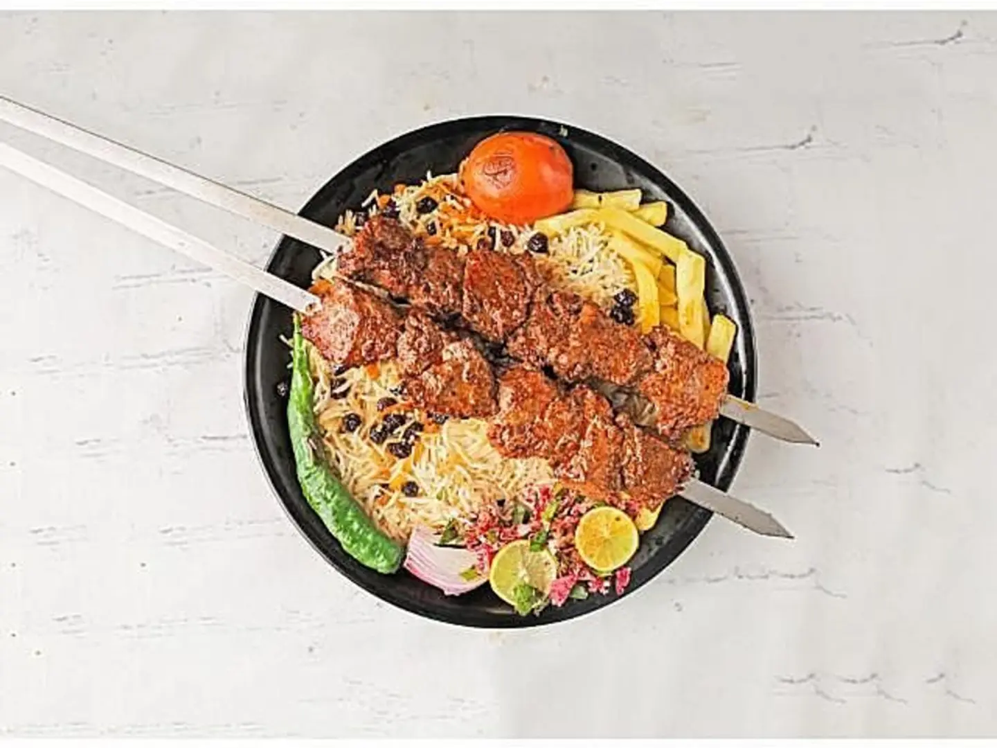Lamb Cubes With Rice