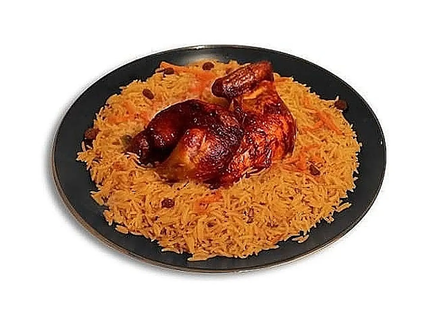 نصف دجاج شواية مع الأرز