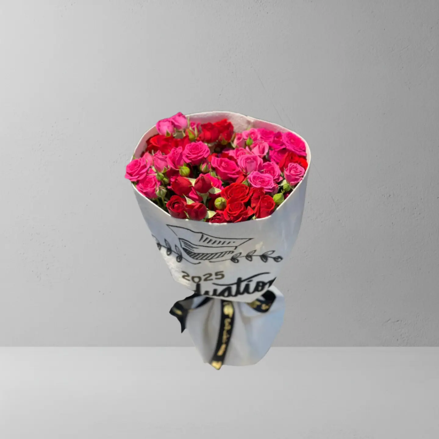 باقة فوشي مع أحمر