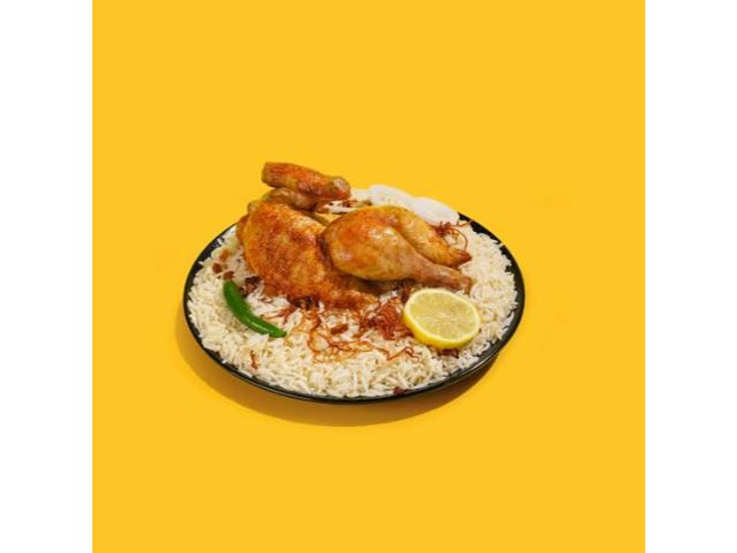 Half A Chicken Grilled With Rice