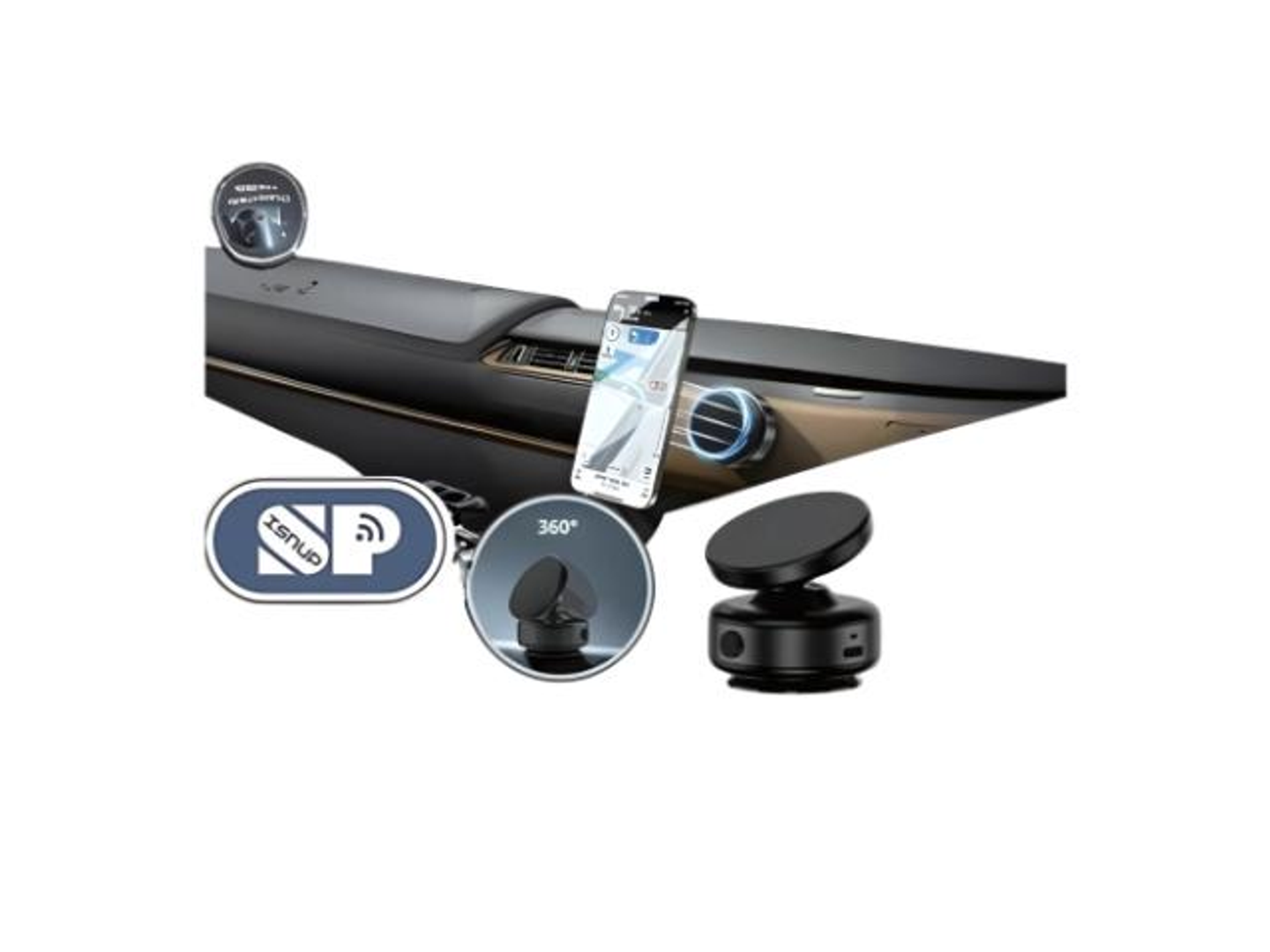 حامل سيارة إس بي مغناطيسي ذكي 360